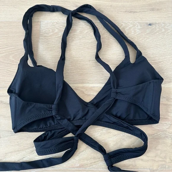 Becca Color Code Surplice Wrap bikini top and bottom black size medium D Swim - Picture 4 of 12